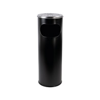 koš na odpadky s popelníkem prům. 21 cm, výška 60 cm, černý