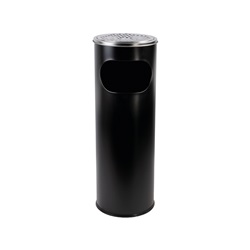 koš na odpadky s popelníkem prům. 21 cm, výška 60 cm, černý