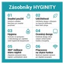 zásobník Hyginity na menstruační pomůcky (vložky, tampony, sáčky) bílý FC1