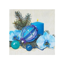 ubrousky 3-vrstvé, 33 x 33 cm 20ks modrá výzdoba