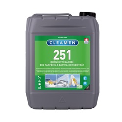 Cleamen 251 ruční mytí nádobí koncentrát, bez parfémů a barviv 5 l
