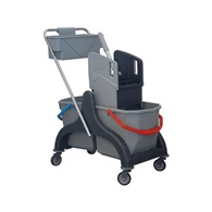 vozík úklidový 2xvědro 23 l se ždímačem, košík, plast